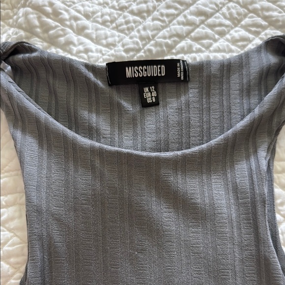 Gray Ribbed Bodysuit - Picture 2 of 2